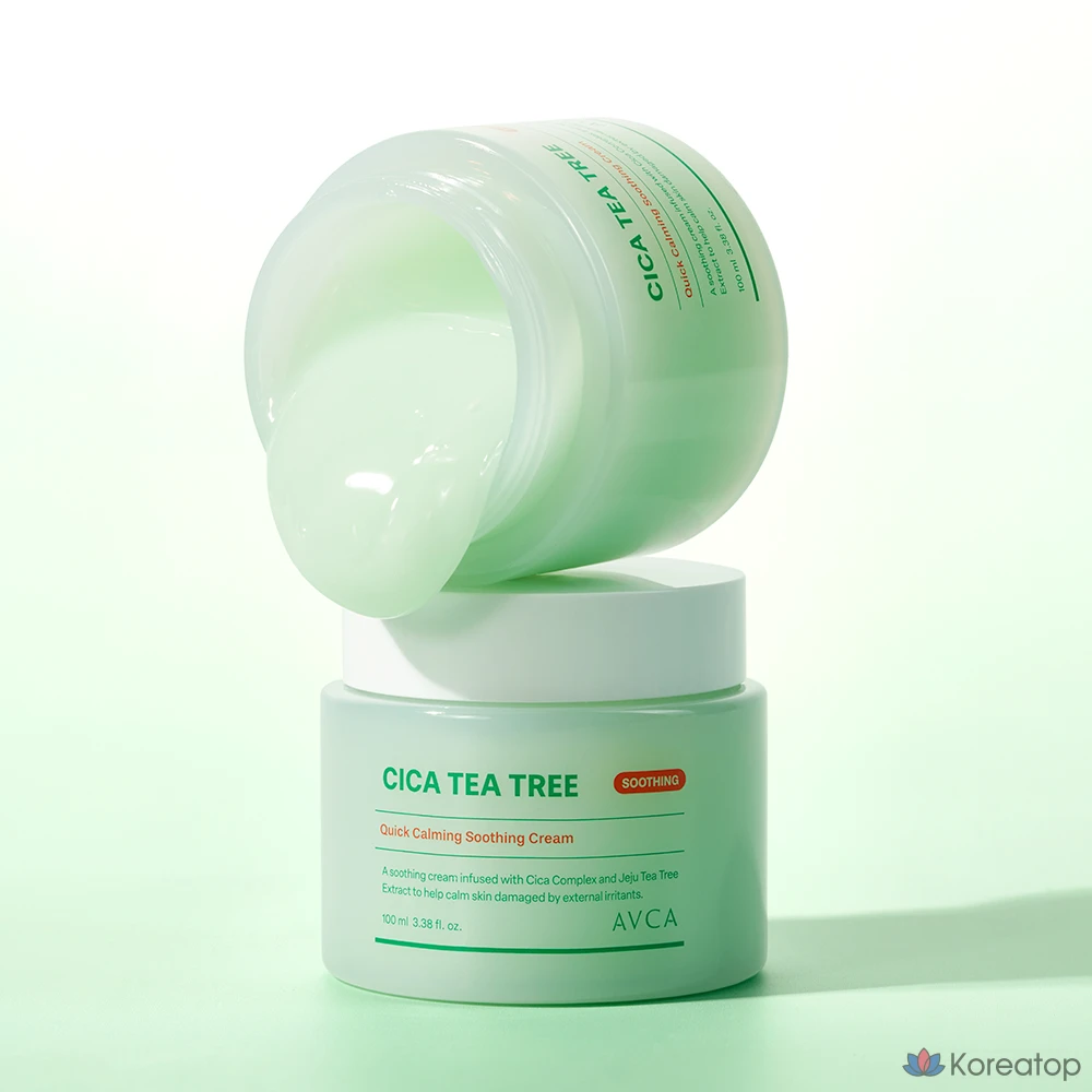 Успокаивающий крем AVCA Quick Calming Cica Tea Tree Rebalancing Soothing Cream, 1 шт., 100 мл