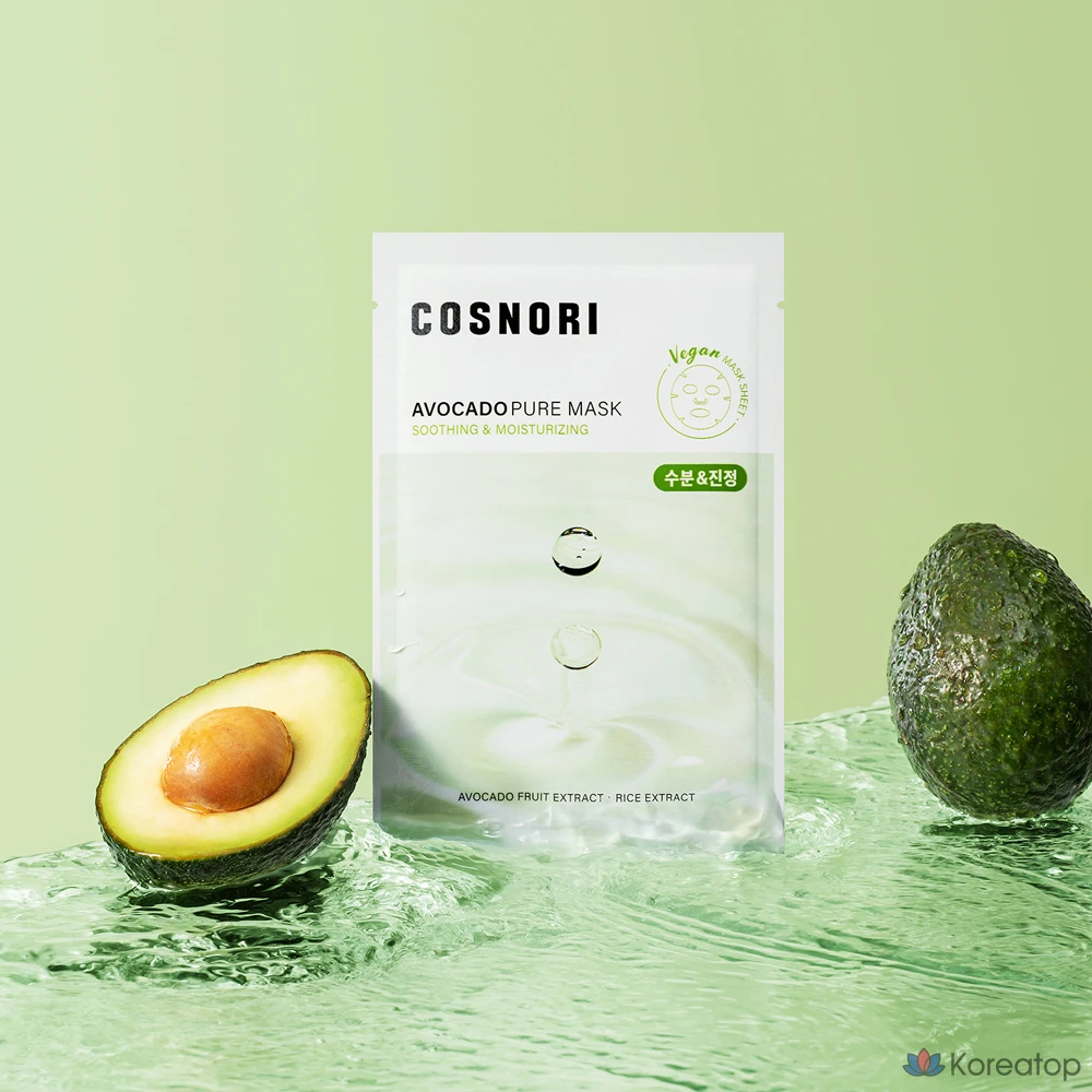 Маска для лица Cosnori Avocado Pure Mask, 24 мл, 10 шт., 1 упаковка