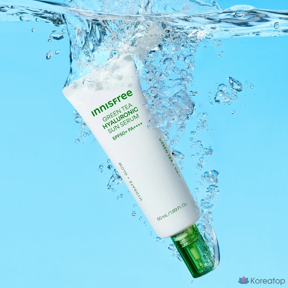 Увлажняющая солнцезащитная сыворотка Innisfree с зеленым чаем и гиалуроновой кислотой, SPF50+ PA++++, 50 мл, 1 шт.