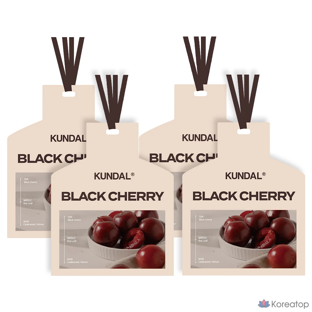 Ароматизированные саше Kundal Car, 7 г x 4 шт., 1 шт., Черная вишня