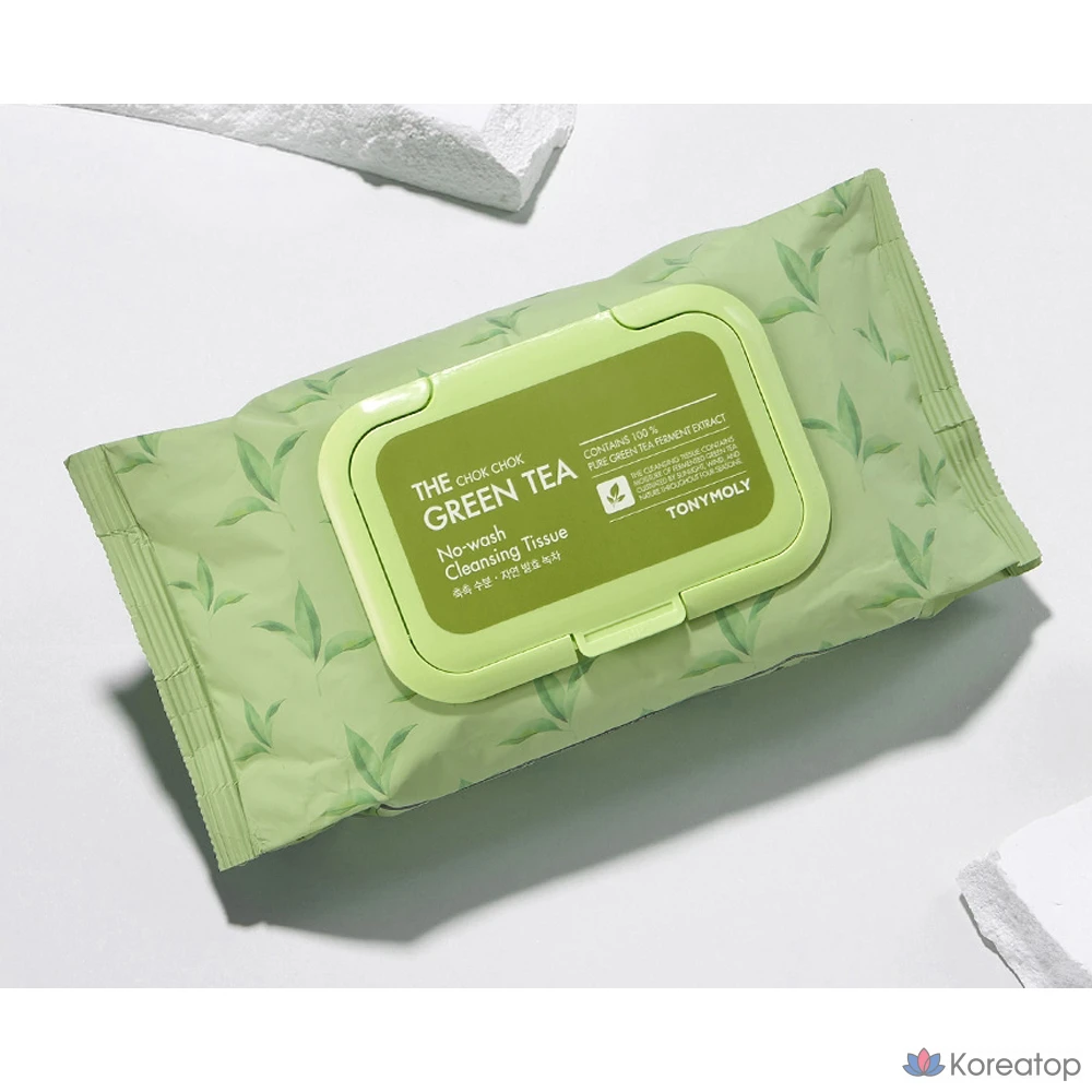 Очищающие салфетки Tony Moly The Chok Chok с зеленым чаем, 100 листов, 1 упаковка.