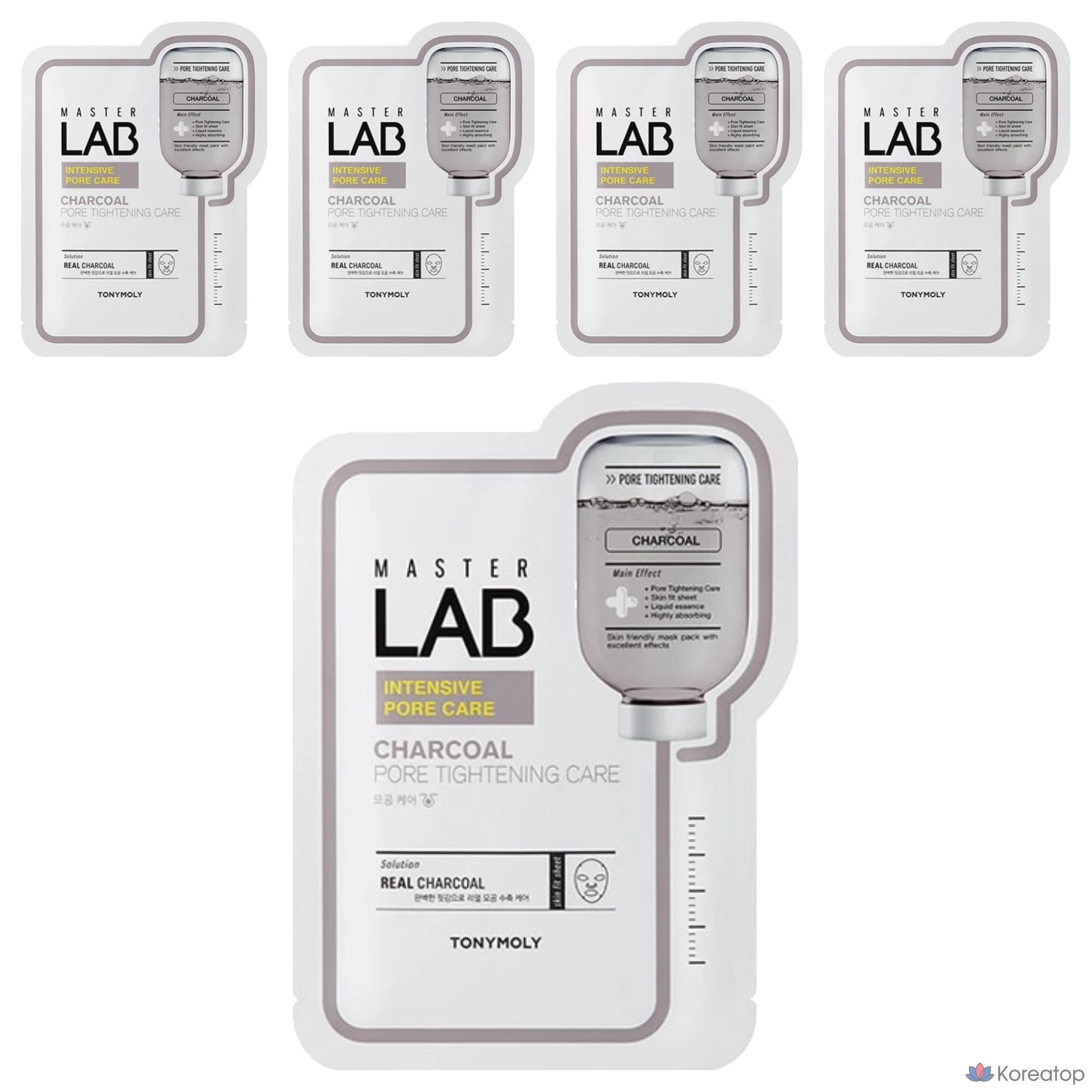 Маска для лица Tony Moly Master Lab с углем, 19 г, 1 упаковка, 5 шт.