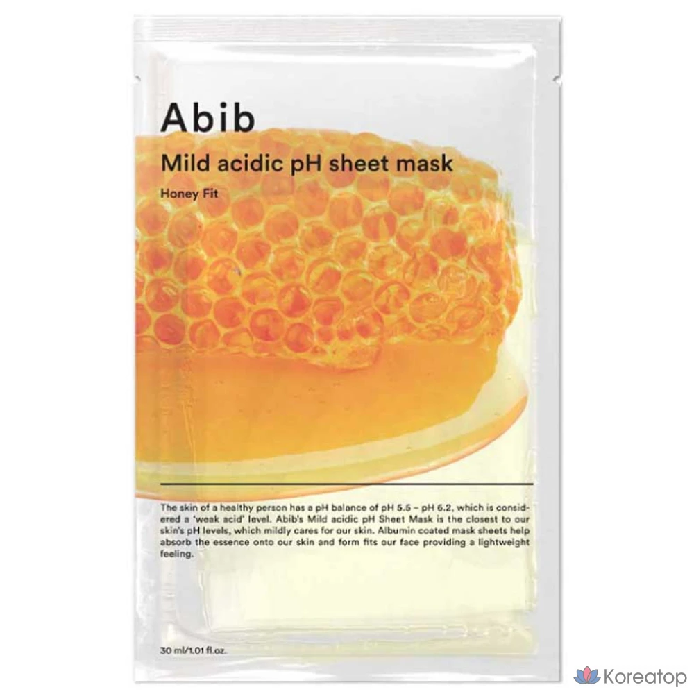 Маска-салфетка Abib Mask Pack с мягким кислым pH, медовая, 30 мл, 1 шт.