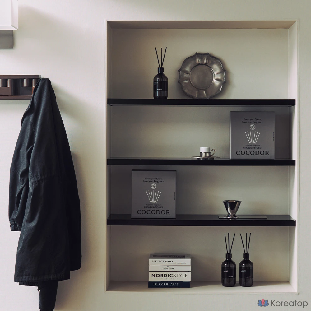 Диффузор для дома Cocodor Grande Diffuser Set, ароматы Woody Hotel, Pure Cotton, Bookstore in the Wood, 500 мл x 3 шт.