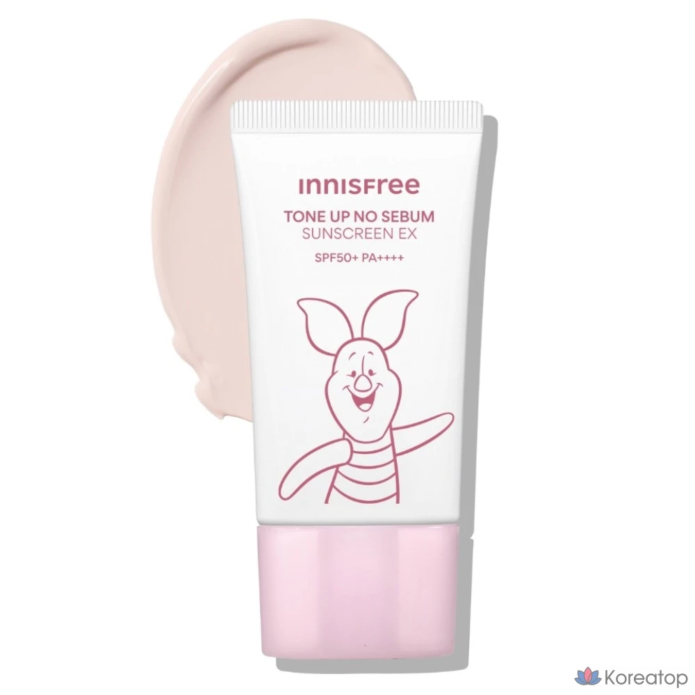 Солнцезащитный крем Innisfree Tone Up No-Sebum Sunscreen EX Winnie the Pooh Edition SPF50+ PA++++, 60 мл, 1 шт.
