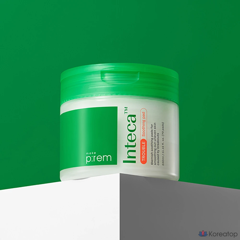 Набор успокаивающих подушечек MAKE P:REM Inteca Trouble для планирования ухода за кожей, крем Inteca 20 мл, 1 комплект, 330 мл