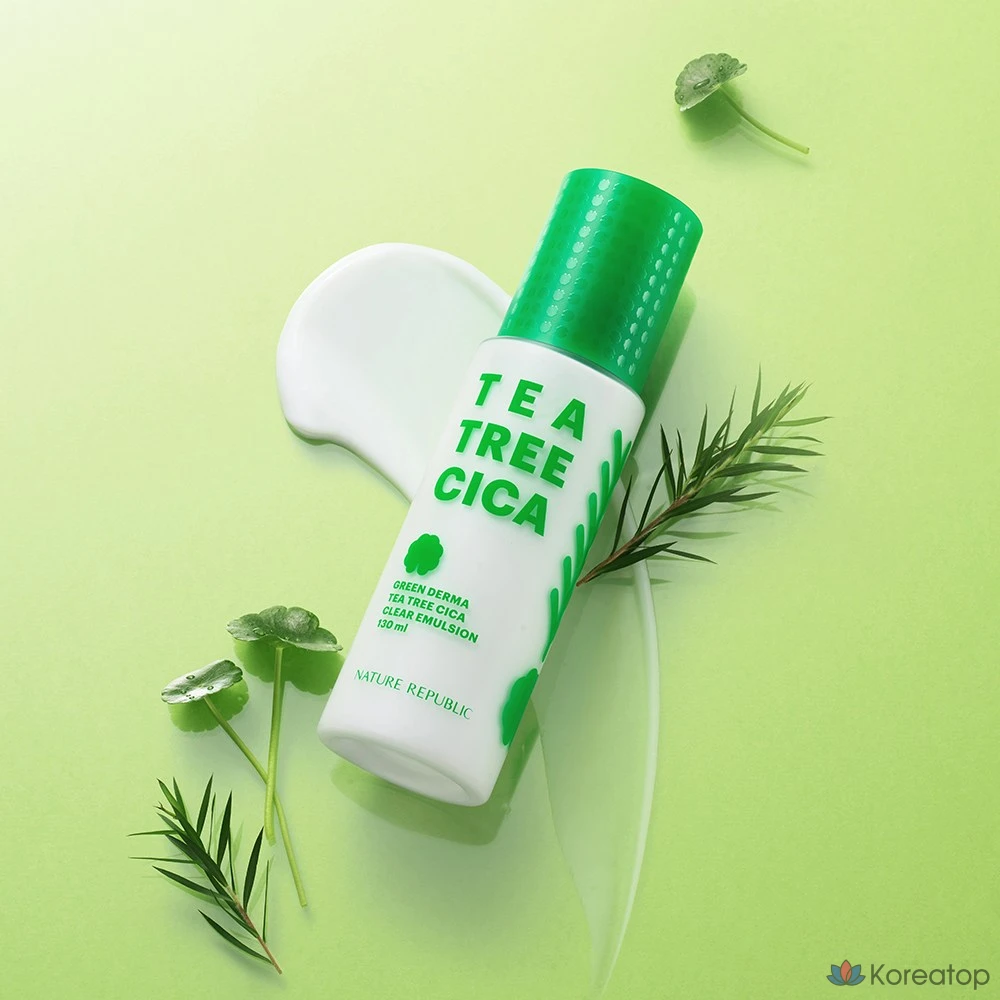 Осветляющая эмульсия Nature Republic Green Derma Tea Tree Cica, 130 мл, 1 шт.