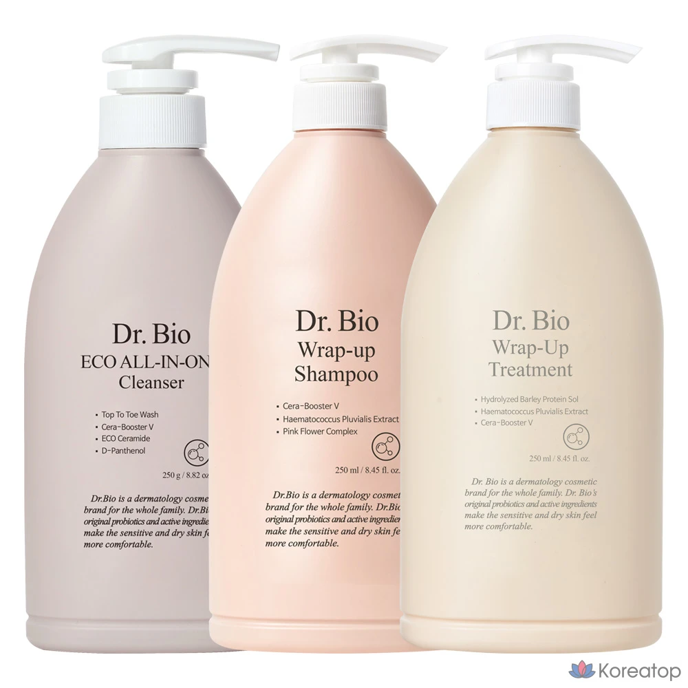 Dr. Bio Wrap-Up Shampoo + Treatment + All-in-One Body Wash, 3 предмета, 1 комплект