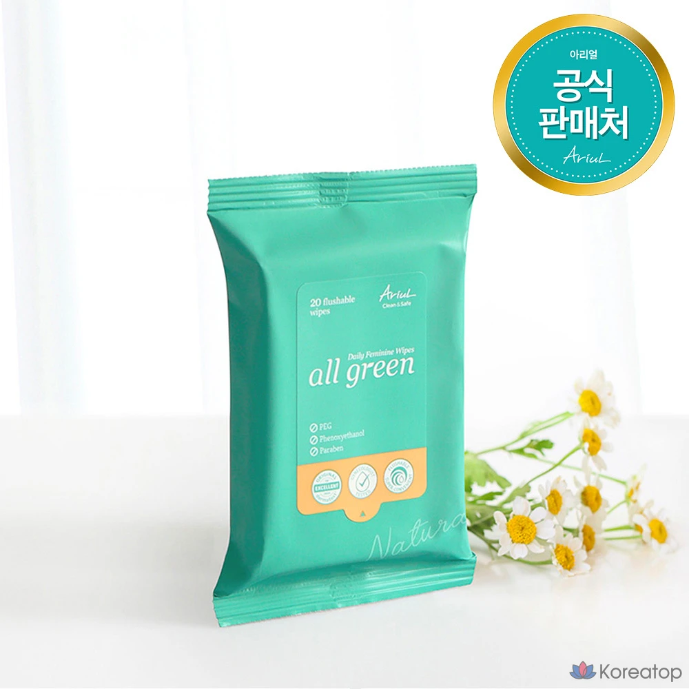 Влажные салфетки для интимной гигиены Ariel Allgreen Daily, 1 шт., 108 г