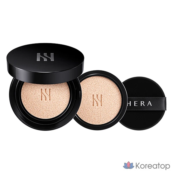 Кушон Hera Black Cushion Foundation Duo SPF34 PA++, оттенок 17C1, 15 г + 15 г, 1 шт.