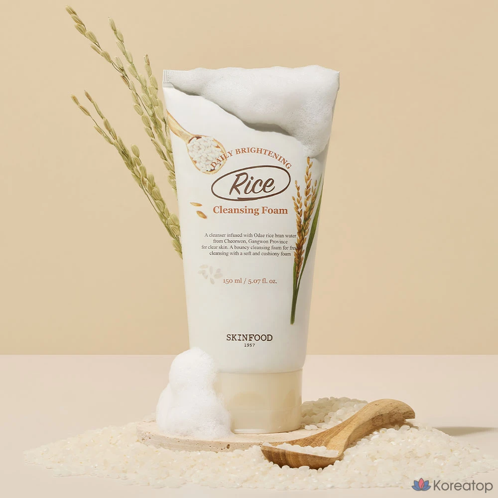 Очищающая пенка для лица Skinfood Rice Daily Brightening Cleansing Foam, 150 мл, 1 шт.