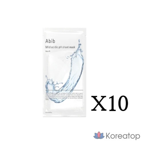 Тканевая маска для лица Abib с мягким кислым pH, Aqua Fit, 1 упаковка, 10 штук, фото 2