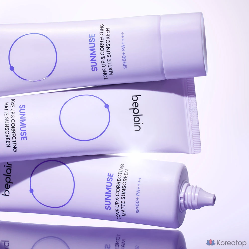 Солнцезащитный крем Beplain Sunmuse Tone-up & Correcting Matte Sun Cream SPF50+ PA++++, 50 мл, 1 шт., фото 8
