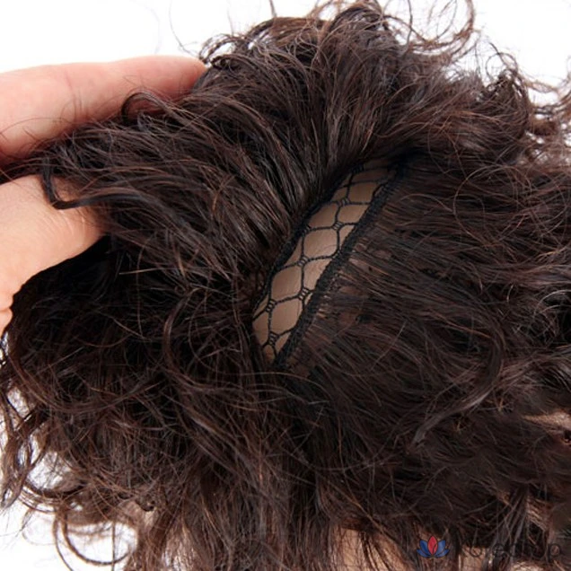 Парик «Лиса», дышащий летний парик из натуральных человеческих волос с волнистым пробором, размер W2040, маленький, натуральный коричневый, 1 штука., фото 4