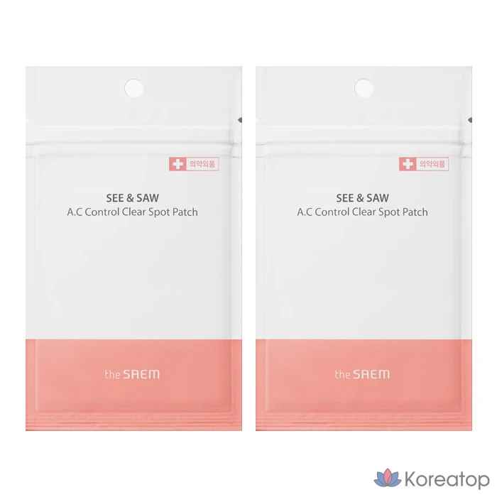 Набор из двух прозрачных патчей для кондиционера The Saem C&S AC Control Clear Spot Patch.