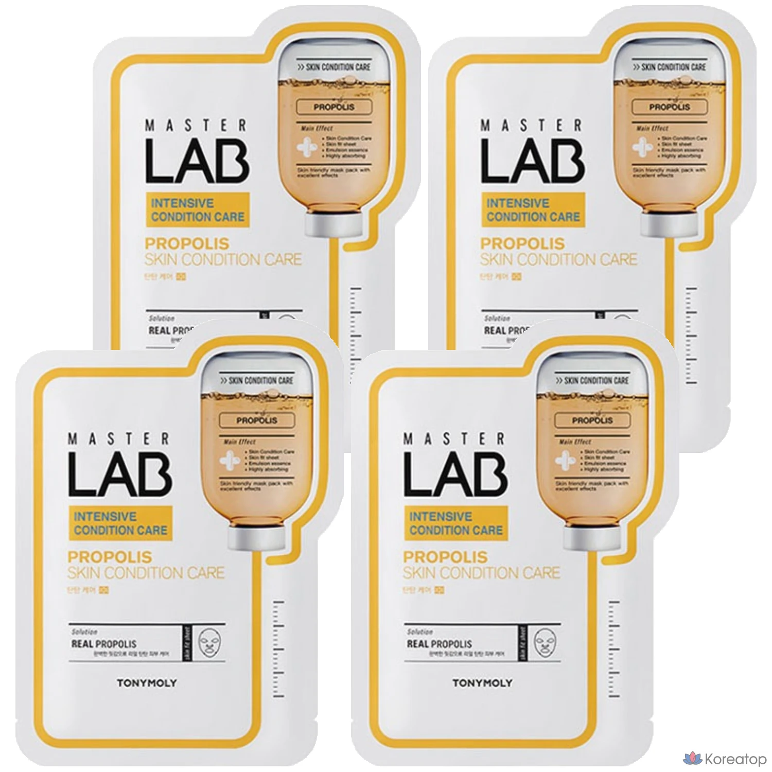 Маска для лица Tony Moly Master Lab Propolis Mask Sheet, 4 листа, 1 упаковка