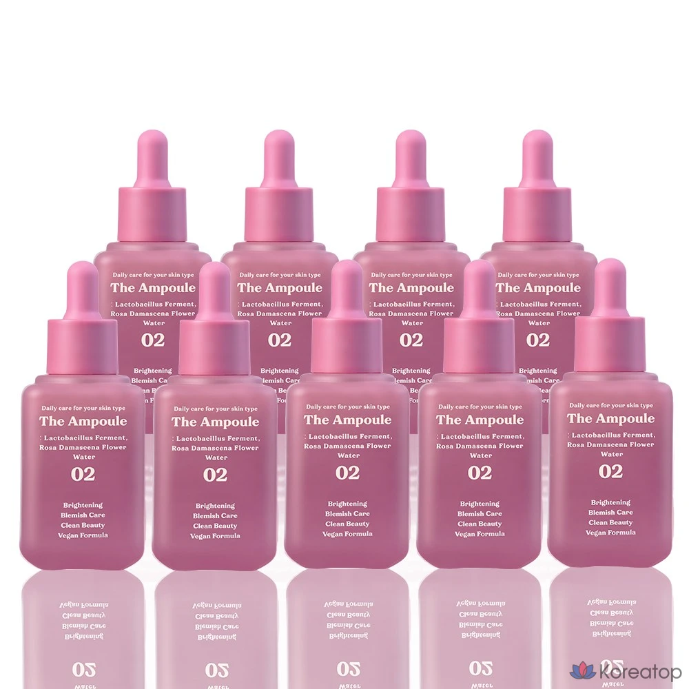 Dermashare Ампульная веганская сыворотка для ухода за пятнами с лактобактериями Дамасской розовой воды, 9 шт, 60 мл