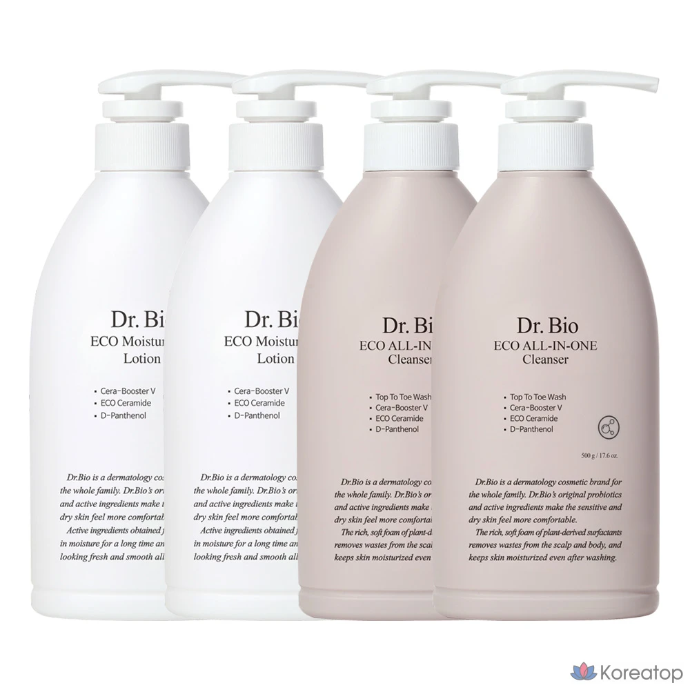 Лосьон для лица и тела Dr. Bio Eco 500 г + универсальное очищающее средство 500 г (2 комплекта, 1 кг)