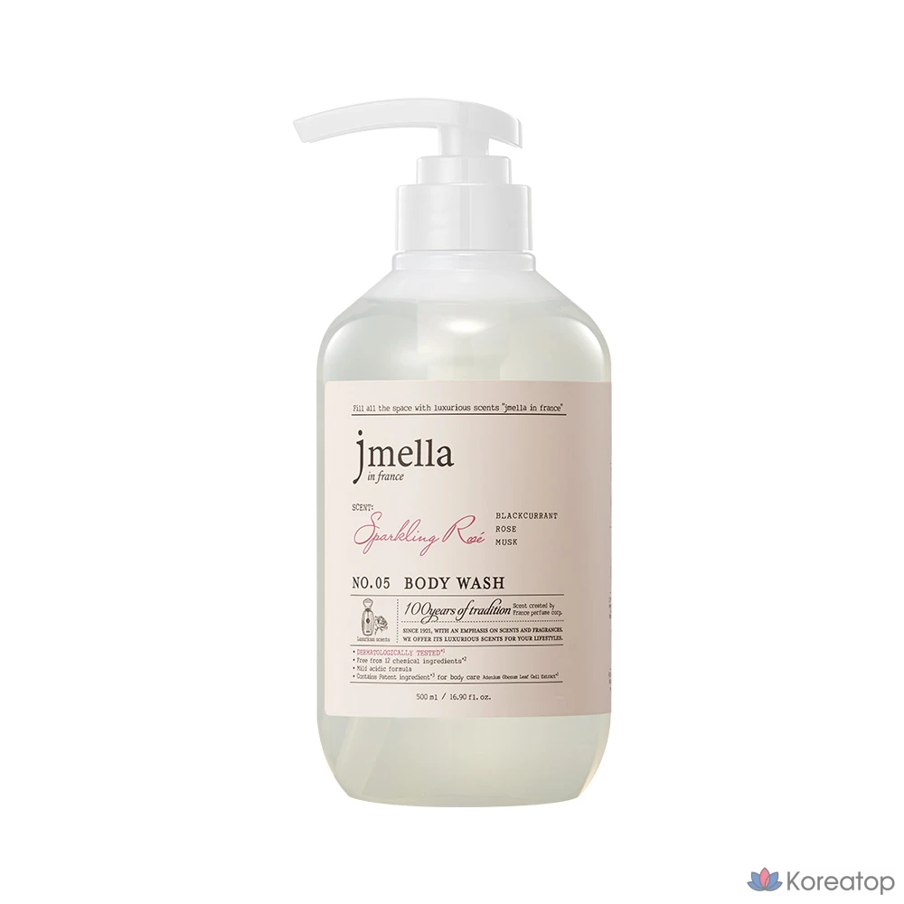 Гель для душа Jmella «Игристая роза» с фруктовым ароматом розы, 500 мл, 1 шт.