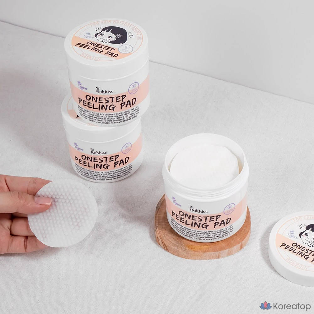 Слабокислотные отшелушивающие салфетки Rokkiss, 70 листов, 1 упаковка.