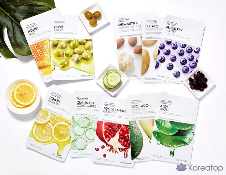 Тканевая маска для лица The Face Shop с экстрактом зеленой фасоли, 20 г, 1 упаковка, 1 штука