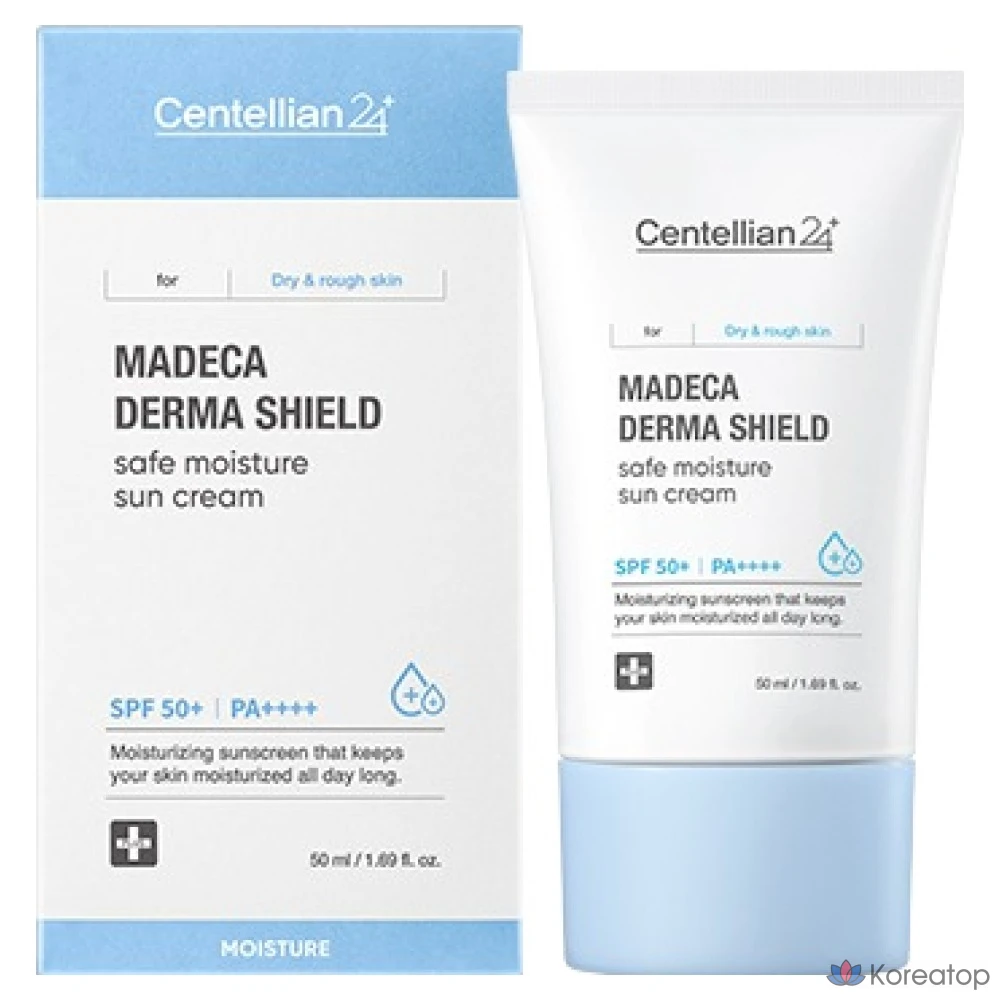 Солнцезащитный крем Centellian24 Madeca Derma Shield Safe Moisture Sunscreen SPF50+ PA++++, 50 мл, 1 флакон.