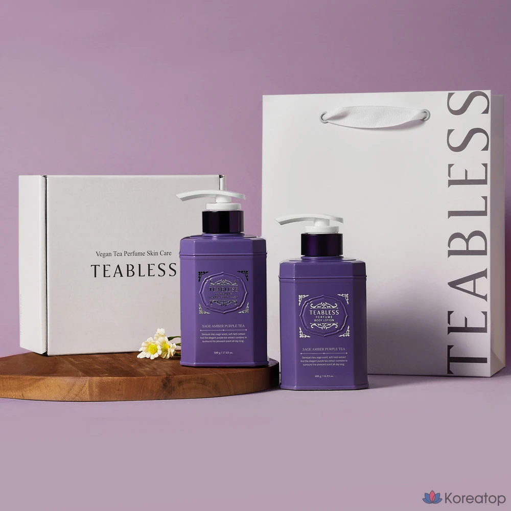 Teabless Sage Amber Purple Tea: лосьон для тела и гель для душа, 2 комплекта., фото 2