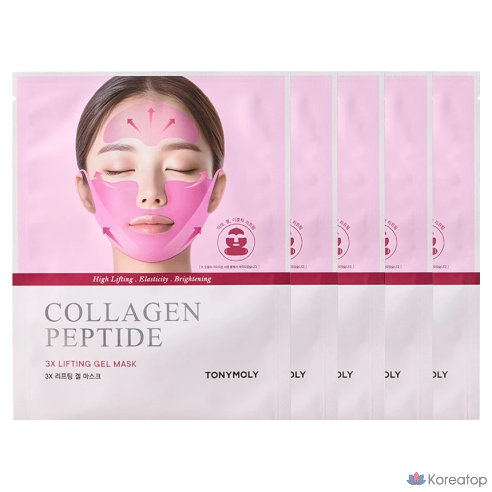 Гелевая маска Tony Moly Collagen Peptide 3X Lifting Gel Mask, 1 упаковка, 5 упаковок
