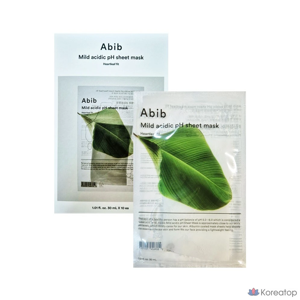 Тканевая маска для лица Abib с мягким кислым pH и экстрактом полыни, 30 мл, 1 упаковка, 10 штук.