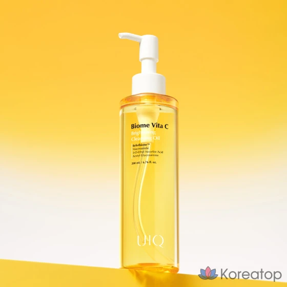 Очищающее масло для лица UIQ Biome Vita C Brightening Cleansing Oil, 1 шт., 200 мл