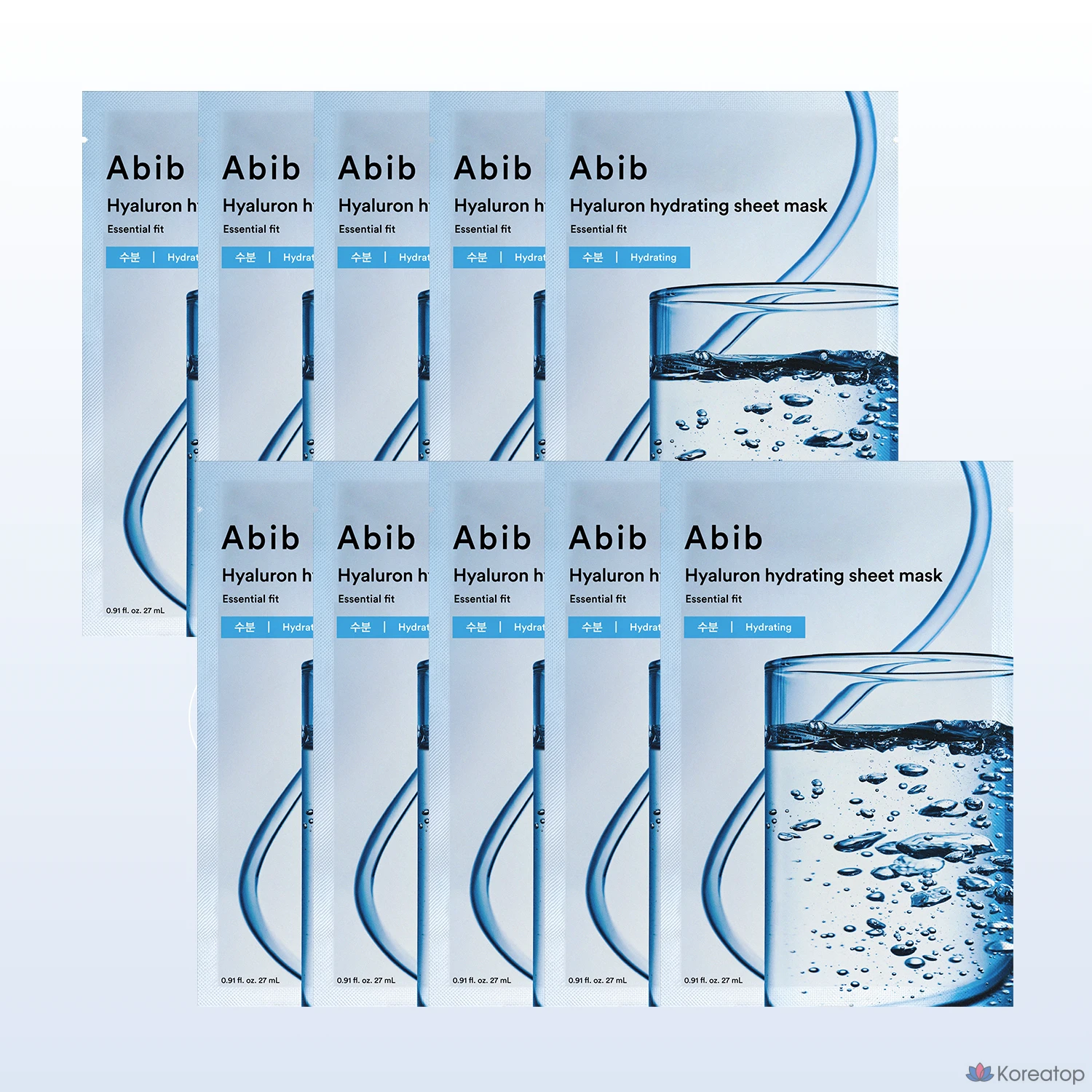 Увлажняющая тканевая маска Abib Essential Fit с гиалуроновой кислотой, 10 листов, 1 упаковка.