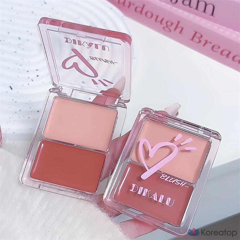 Voltouch Blush Cream Water Glow Dual Cheek Pact Blusher Water Glow Dual Cheek Pact Glass Skin Two-Tone Blusher Cheek Blusher Женские глянцевые румяна NAMING Pink Blusher, 1 шт., карамельный цвет, фото 8