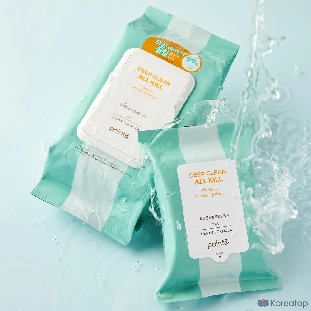 Очищающие салфетки Point& Deep Clean All-Kill Cleansing Tissue, 80 шт., 445 г