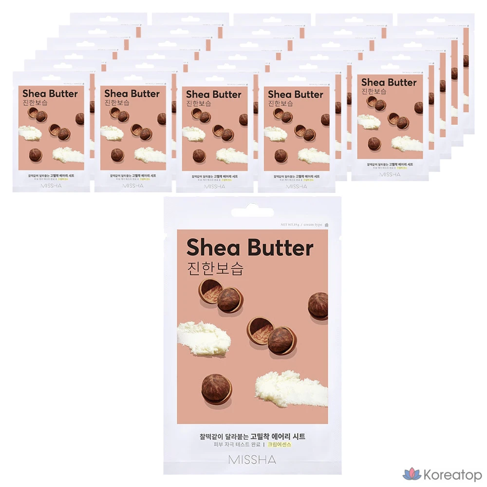 Маска-салфетка Missha Airy с маслом ши, 1 упаковка, 60 листов.