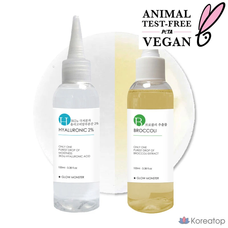 Glow Monster Экстракт брокколи 100 мл + 2% концентрат олигогиалуроновой кислоты 3 кДа 100 мл, 2 комплекта