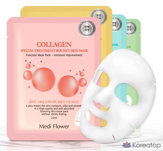 Тканевая маска для лица MediFlower Collagen Bouncy Mask, 30 шт.