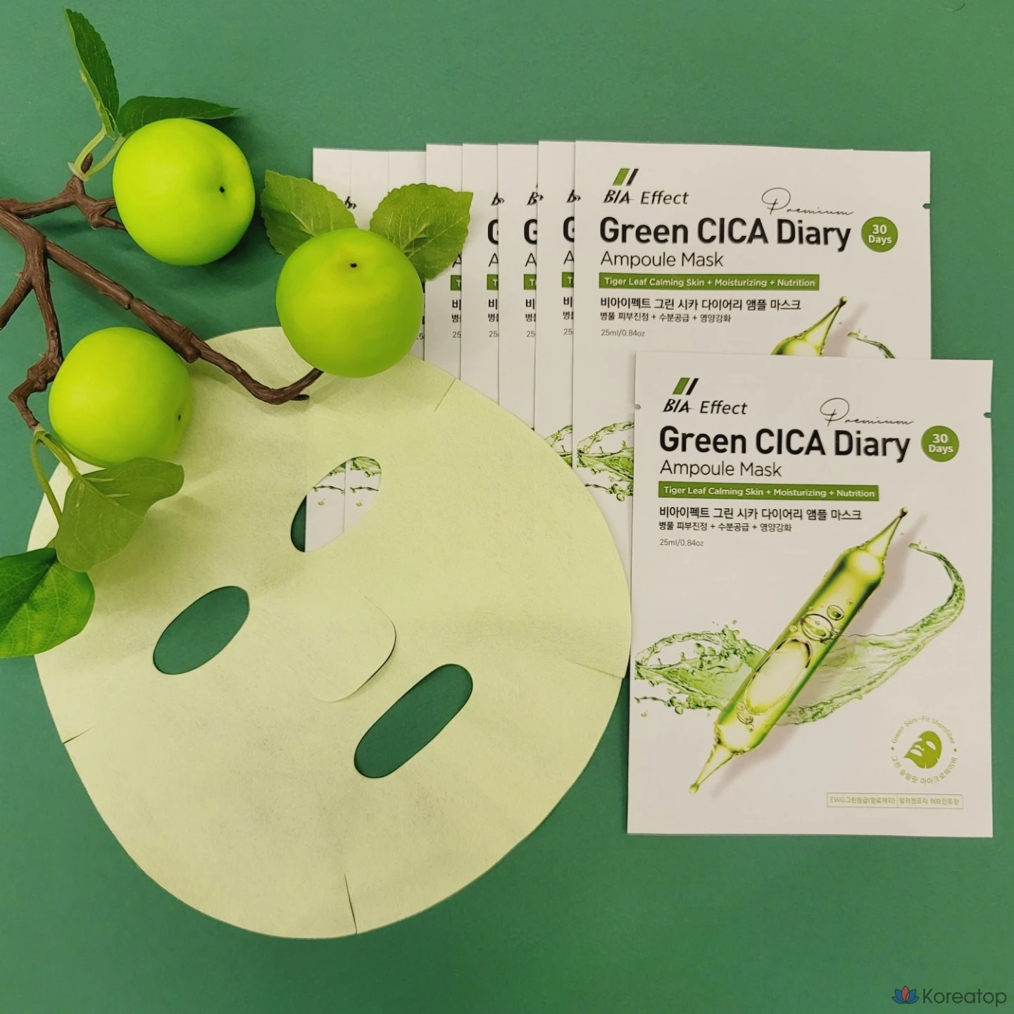 BIA EFFECT Green Cica Diary Ampoule Mask, 25 г, 1 упаковка, 30 штук, фото 8