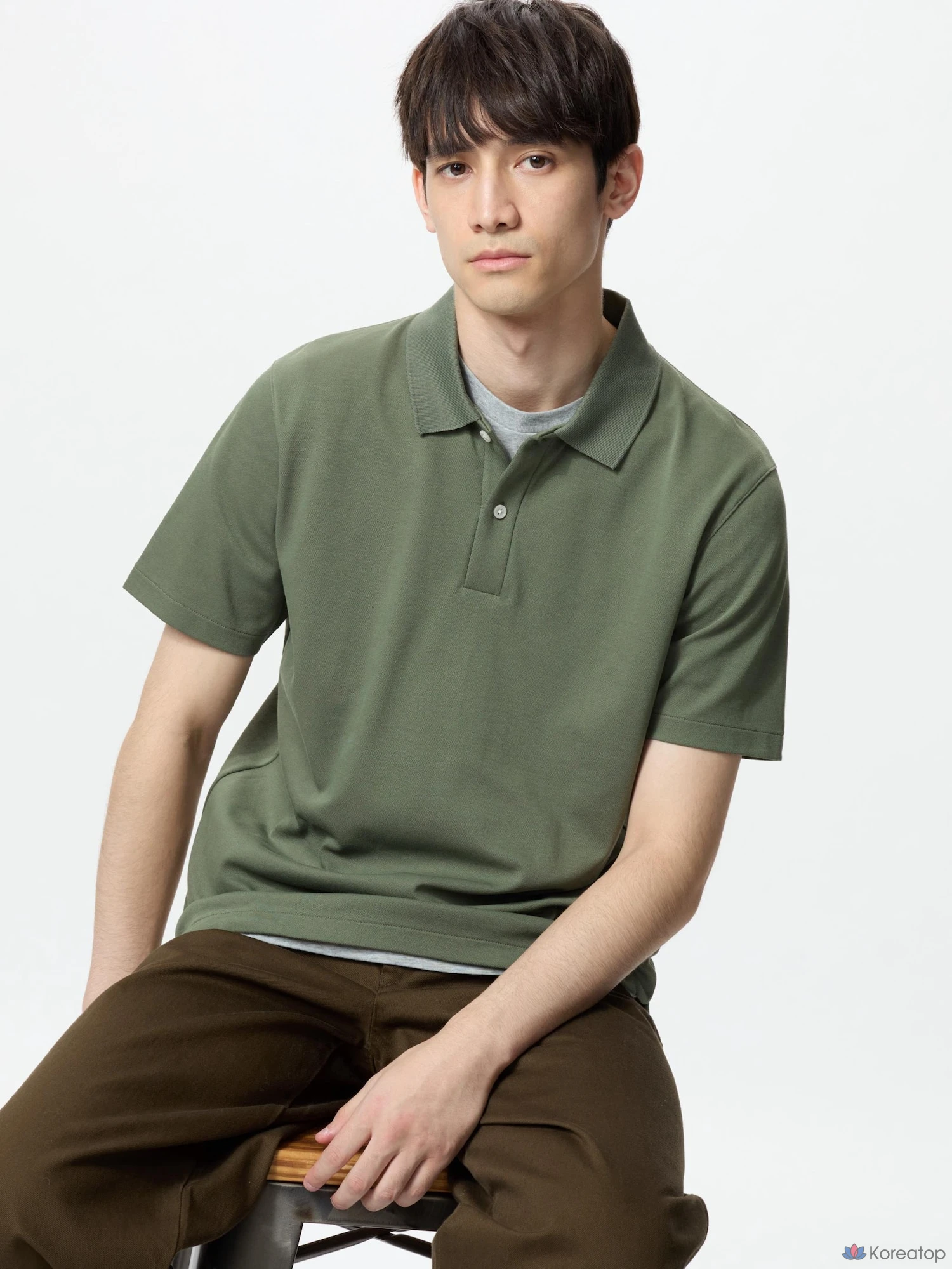 Поло Uniqlo AIRism Cotton Pique Polo Shirt