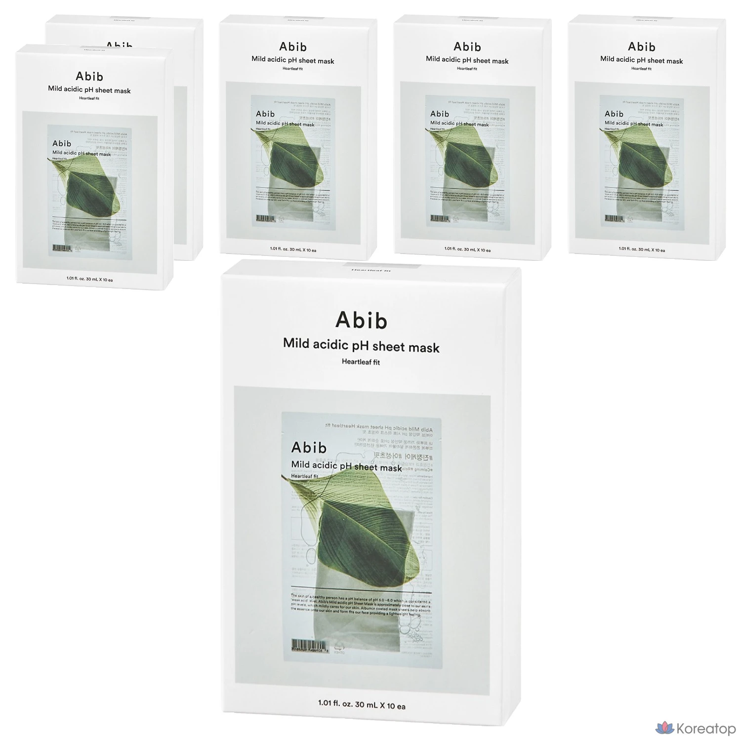 Тканевая маска для лица Abib pH Sheet Mask Heartleaf Fit, 30 мл, 60 шт.