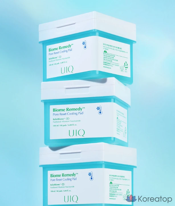 Охлаждающие подушечки для лица UIQ Biome Remedy Pore Reset, 180 мл, 80 листов, 1 упаковка.