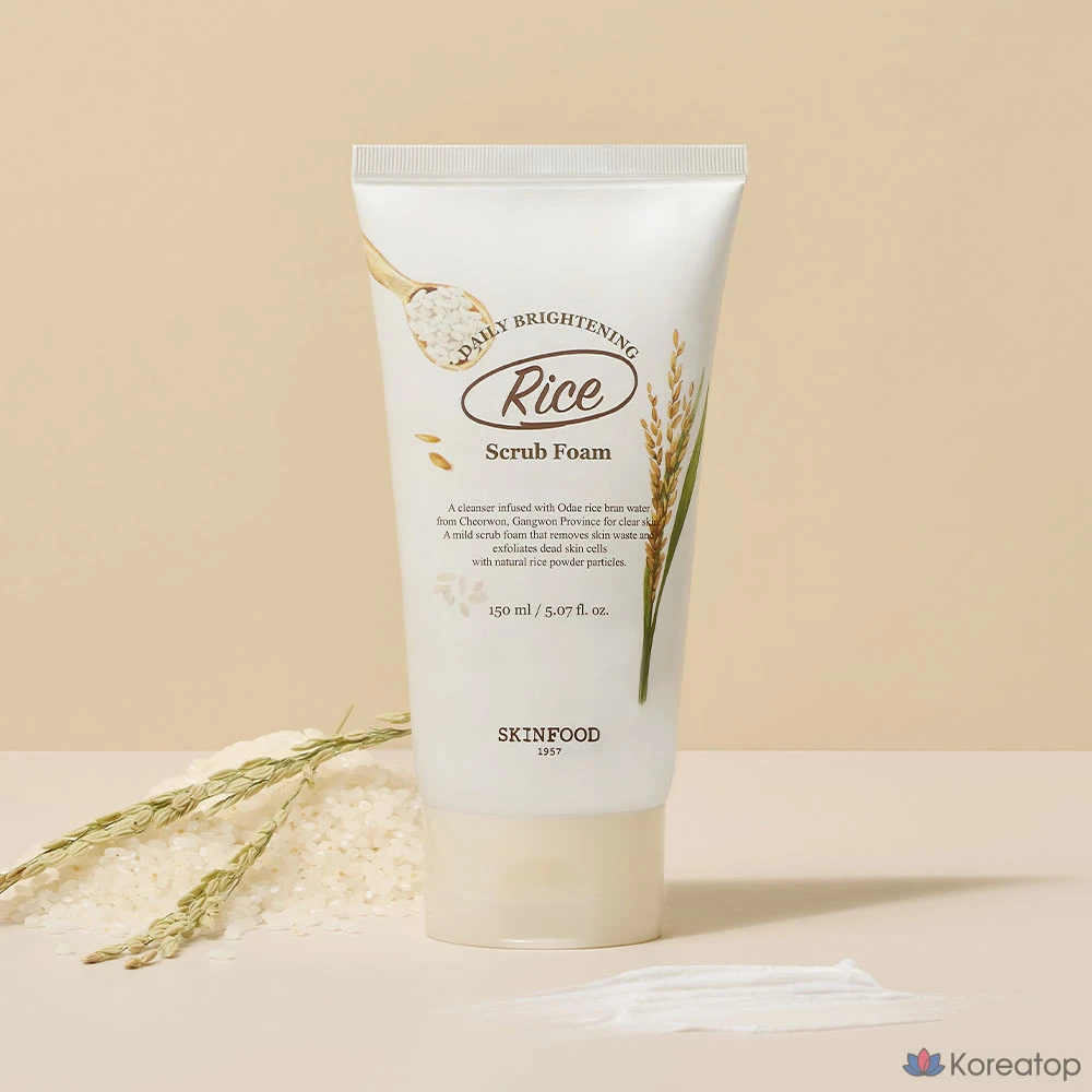 Пенка-скраб для лица Skinfood Rice Daily Brightening Scrub Foam, 150 мл, 1 шт.