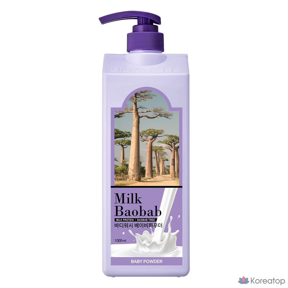 Гель для душа Milk Baobab с ароматом детской присыпки, 1 л, 1 шт., фото 2