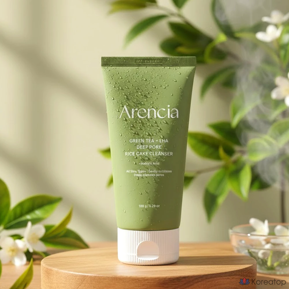 Arencia Pore Absorbing Deep Cleansing Green Tea Rice Cake Soap 150ml / Fresh Rosehip Cleanser 15g + Fresh Blue Hyssop Cleanser 15g, 150g, 1ea