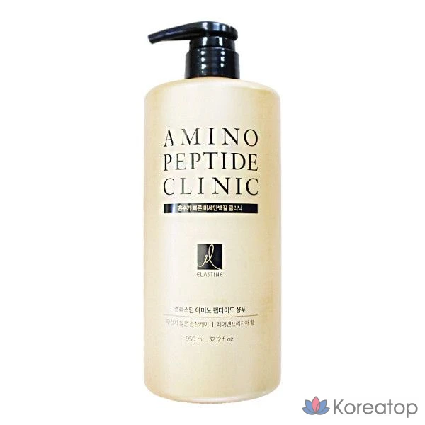 Шампунь LG Elastine Amino Peptide с аминопептидами, мягкой кислотностью и высоким содержанием протеина, с ароматом светло-зеленой фрезии, 855 мл (1 флакон)