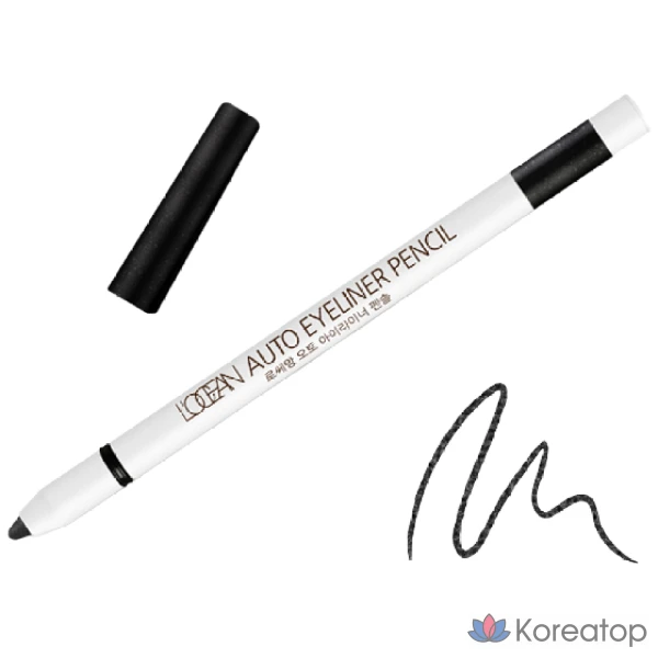 Гелевая подводка для глаз L'OCEAN Airtight Auto Gel Eyeliner, № 02, цвет Twinkle Black, 1 шт.