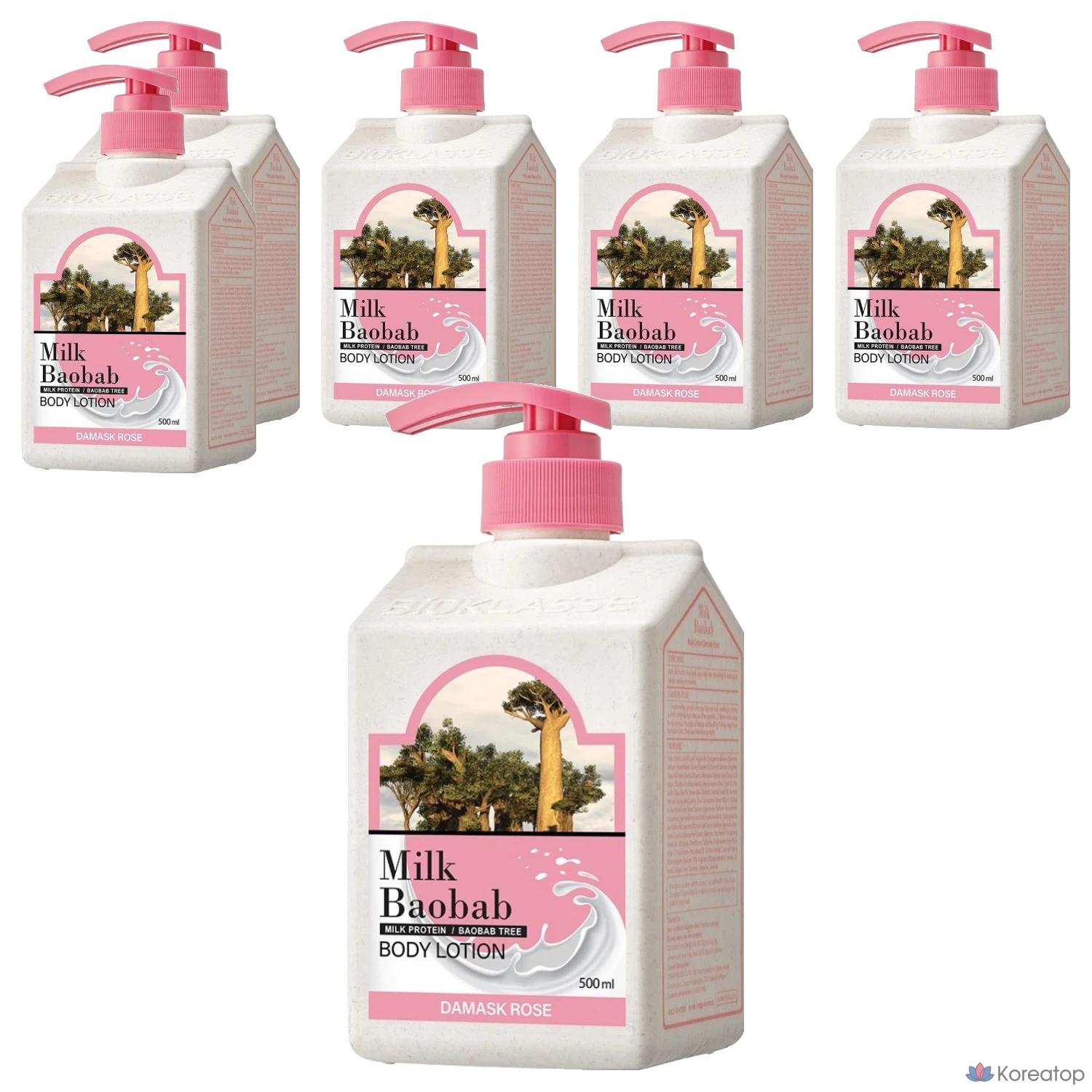 Лосьон для тела Milk Baobab с ароматом дамасской розы, 500 мл, упаковка из 6 штук.