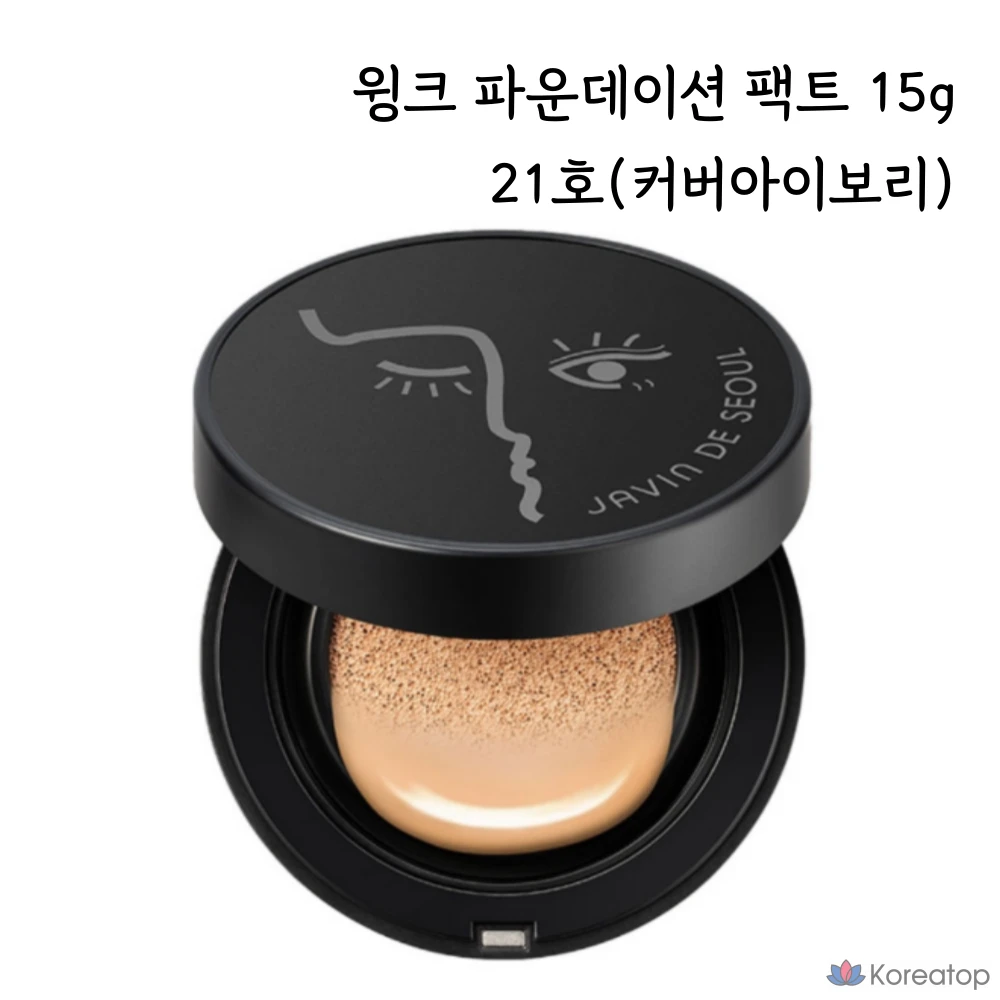 Кушон JAVIN DE SEOUL Wink Foundation Pact, оттенок 21 Cover Ivory (Cool Rosy), 15 г, 1 шт.
