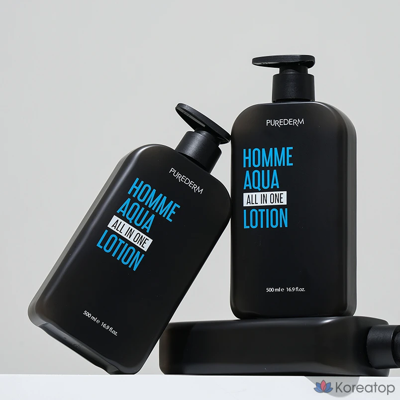 Лосьон Purederm Homme Aqua All-in-One, 500 мл, 1 шт., фото 8
