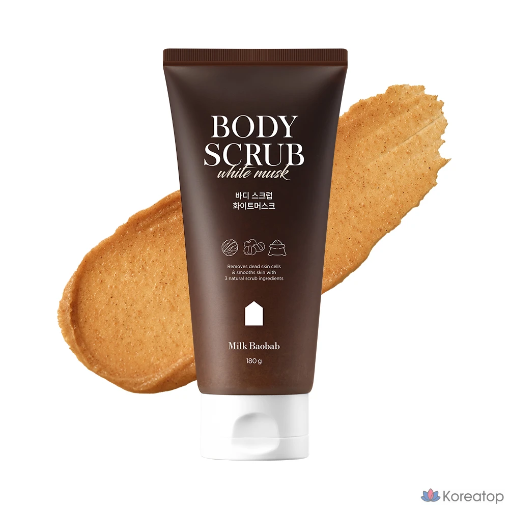 Скраб для тела «Молоко Баобаб, Белый Мускус», 180 г, 1 упаковка