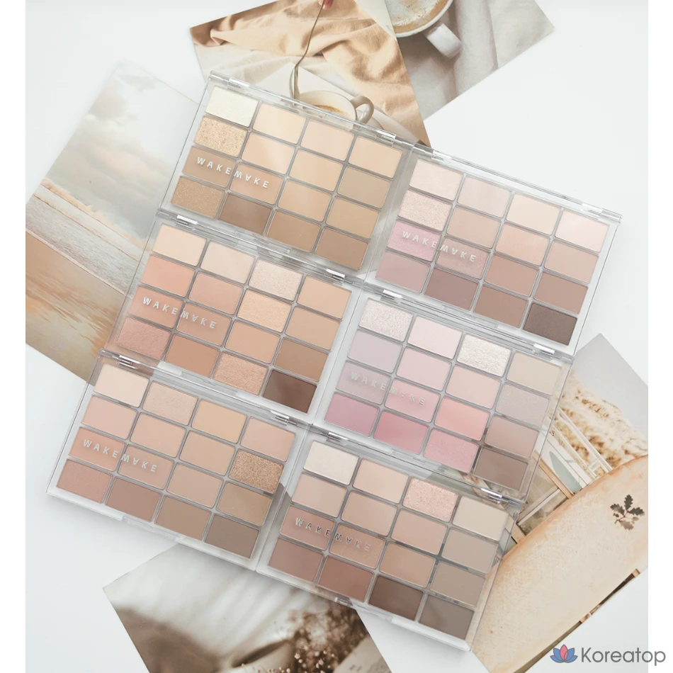 [Лучшая палитра для глаз] Bling Bling WAKEMAKE Мягкая палитра теней для век Bling Eye Palette для макияжа, 25 оттенков кораллового цвета, 1 шт